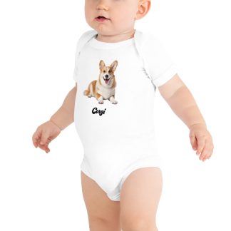 Baby short sleeve one piece (Corgi, Dog Breeds Series)